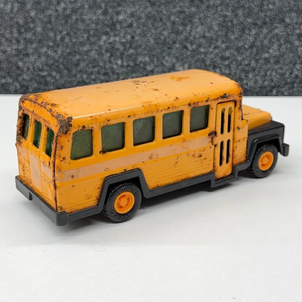 Vintage Buddy L School Bus Toy Pressed Steel Yellow Made in Japan Rustic Patina